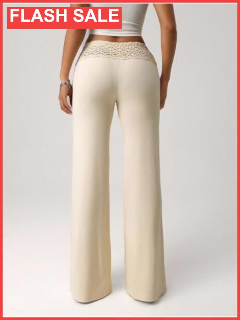 Verdusa Women's Low Rise Straight Leg Flare Crochet Lounge Pants - Picture 5 of 6